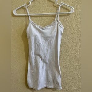cute white lacy padded tank from aeropostale